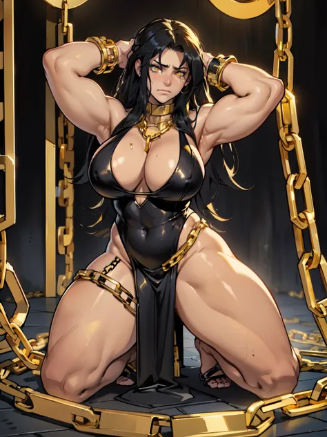 chained kneeling huge gold chains chained kneeling huge gold chains huge muscles huge breasts thick thick thick thick black hair yellow eyes pale skin sad girl sad girl sad girl crying chained kneeling huge gold chains chained kneeling huge gold chains 