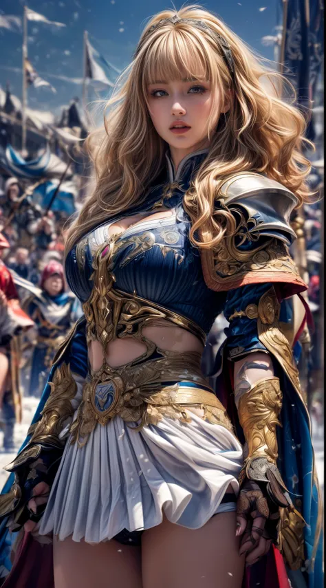 Very beautiful woman、Slender women、(Detailed face)、Realistic Skin、((Holy Knight)), ((Pearl White Armor))、((((A black armor with extremely detailed and intricate decoration.:1.1))))、((Delicate photo))，(Girl Astepeace RAW Photo Details:1.25), (Highest qualit...