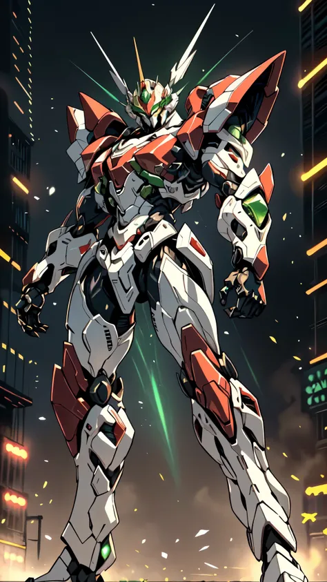 (masterpiece:1.5, best quality:1.5, extremely delicate:1.5, foreshortening:1.5, dynamic angle:1.5), a man wearing a full-face helmet, a fantasy-style biotech armored combat suit, green eyes, (a composite layered chest armor), fully enclosed shoulder guards...
