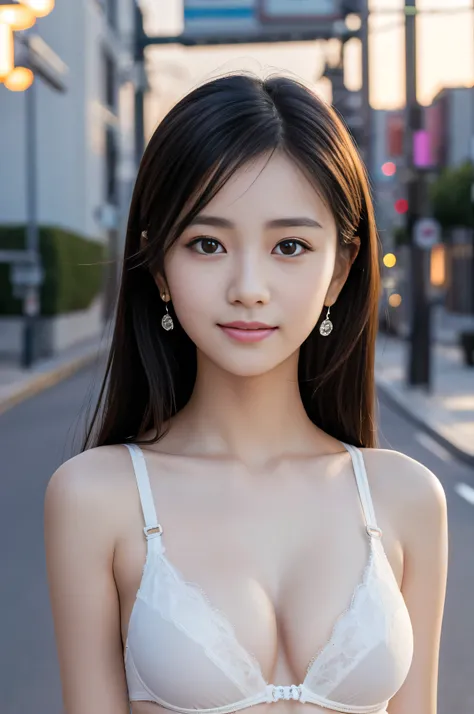 Ultra-high resolution、ultra HD、Realistic live action, RAW Photos, highest quality, Realistic, Highly detailed CG Unity 8k wallpaper, Written boundary depth, (Very beautiful face, Beautiful Lips, Beautiful Eyes), Exquisitely detailed face, sheer white bra a...