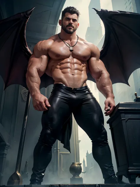 （（（Vampires！devil！Red eye！black lips tooth！big black angel wings！Gothic）））,perfect composition,！））, （（Unintentionally exposing chest muscles.））elegant male, elegant chad chin, elegant and attractive, elegant and elegant, elegant man, attractive male, mascu...