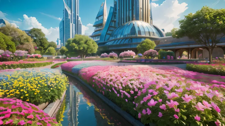 
(Realistic, Photorealistic:1.4), (8K, best quality, masterpiece:1.2), best quality, fantasy, Sky City, Floating Flower Bed