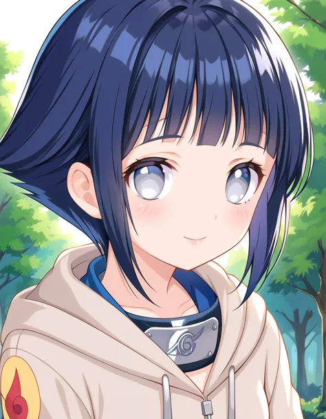 score_9, score_8_up,source_anime, short hair, dark blue hair, no pupils, 1girl, blunt bangs, shiny hair, grey eyes, hoodie, solo...