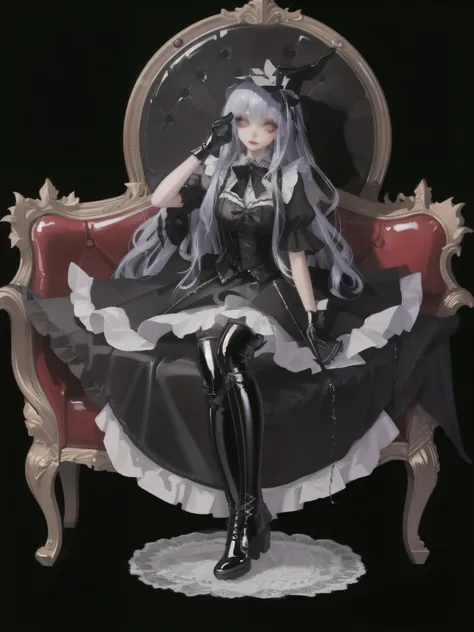 (gothic, gothic lolitafashion, dark persona:1), (corrupted dark magical girl, long hair:1.2), (gothic frilly lolitafashion dress:1.2), (latex gloves, multilayered dress:1), (shiny glossy translucent clothing, gleaming oily latex fabric:1.1), backlight, (go...