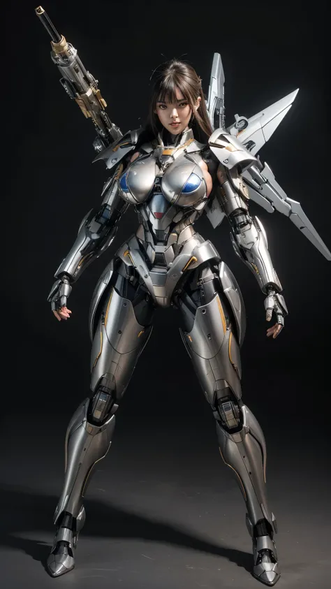 Textured skin, Super Detail, high details, High quality, Best Quality, hight resolution, 1080p, hard disk, Beautiful,(Super Heroine),Oppai Missile,beautiful cyborg woman,Mecha Cyborg Girl,Battle Mode,Girl with a Mecha Body,She wears a battle cyborg mech wi...