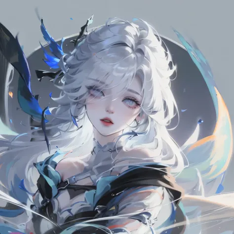 1 Girl,Solitary,1 Girl,Solitary,((Beautiful and delicate eyes)), (Detailed lighting),Depth of Field,(White hair),Silver Eyes,Hair covering one eye,(safflower ), Flowering,Long hair,Black cape,wet,callous,look back,night,Starfall,rain,FOG,safflowers falling...
