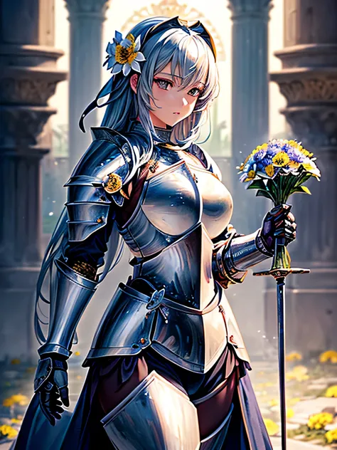 goddess, ((Finest quality)),(超A high resolution),(ultra-detailliert),(Meticulous portrayal),((Best Anime)),(Finest works of art),Ultra-Precision Art,The art of astounding depiction,Overwhelming descriptive power:1.5, (1 Female Knight:1.5),(Full armor with ...