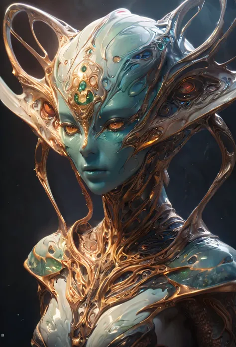 a highly detailed female extraterrestrial alien creature, beautiful alien being, erotic alien humanoid, sexy extraterrestrial life form, alien anatomy, alien features, alien eyes, alien skin, alien body, alien head, alien limbs, alien digits, alien culture...