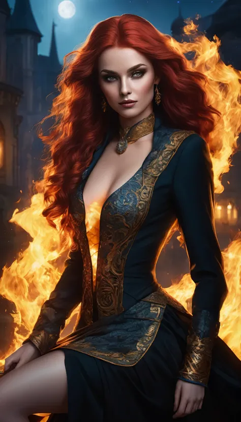 Professor Sybill Moonwhisper is a woman of remarkable beauty and magnetic presence at Camelot University of Magic.. Her flaming red hair, as alive as fire, cascade over your shoulders in seductive waves, standing out from the crowd with its color and splen...