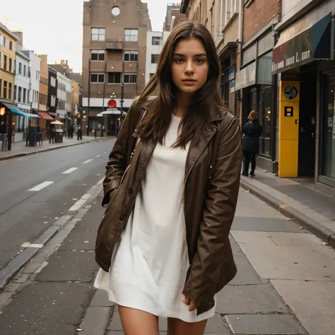 Girl Brown in the street