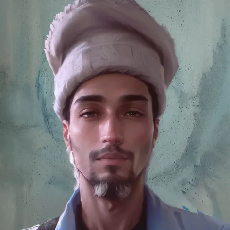 arafed man wearing a hat and a blue shirt, khyzyl saleem, mohamed chahin, profile pic, ash thorp khyzyl saleem, profile picture, an afghan male type, wearing a beret, photo of a man, saadane afif, shabab alizadeh, johnatan wayshak, mogul khan, photo portra...