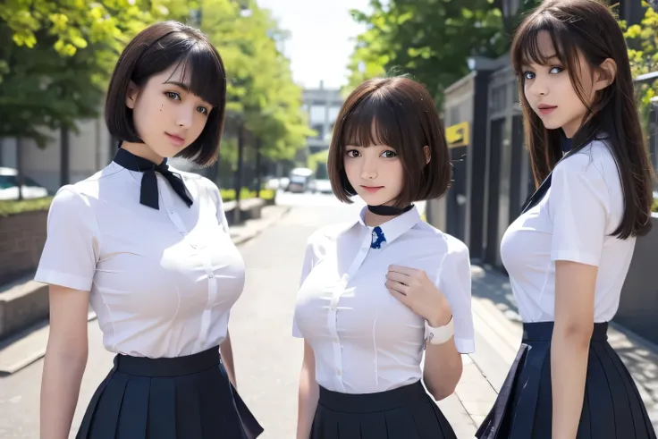 group photo、((layered haircut)),（8k，highest quality），full body shot，shot from medium distances，school classルーム，student，class，cla...