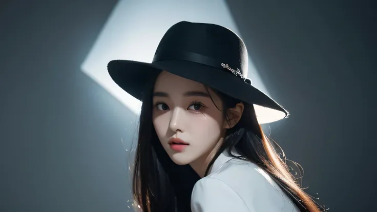 there is a woman with a black hat and a white shirt, heonhwa choe, korean girl, headshot profile picture, dilraba dilmurat, profile image, sakimichan, wan adorable korean face, ulzzang, profile Durian fruit