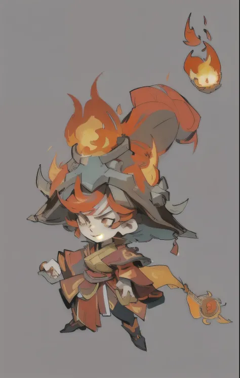 anime character with a fire breathing head and a sword, lava and fire goddess, Half are supplicants，Half is Megumi, fire mage, fire!! whole body, 炽烈的地狱fire, League of Legends style art, League of Legends art style, To this + Concept Art, fire demon, Pyroma...