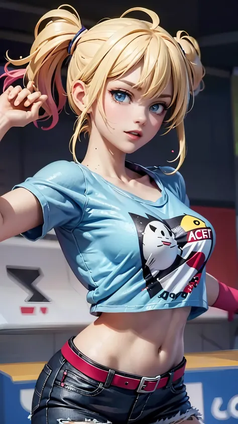 t shirt short half breasts