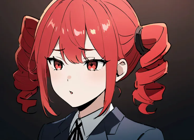 Red hair, whistling, school blazer,
