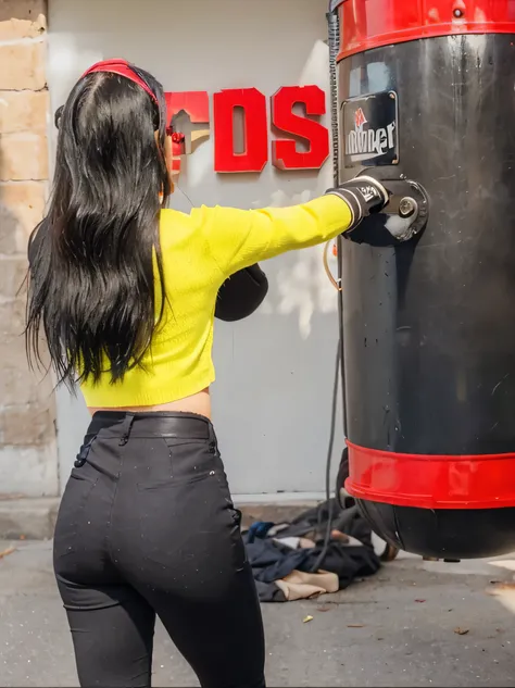 Girl with beautiful black hair