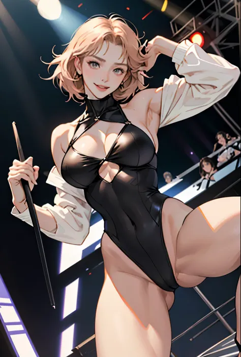 Realistic、Face reality、With a girl、High leg leotard、Sexy behavior、My breasts have gotten a little bigger、sexy appearance、The Ring is the Stage、Hold up a number board、A shy smile、High leg bikini、Round Girl、