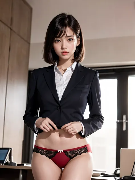 8k, RAW Portrait (Japanese women),masterpiece、Photorealistic:1.2、Realistic, Ultra-high resolution, Highest quality, Real Life Photos ,( in the evening :1.1), ((((1 female:1.5)))), (((Two girls showing off their panties In the room)))、(Cute Face:1.3)、Japane...