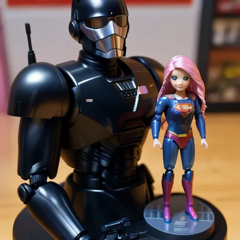 Supergirl、barbie doll collection、Accurate Mattel product、(Next to it is a Robocop figure:1.2)、(１Supergirlのバービー人形と１Robocop figures lined up:1.2)、