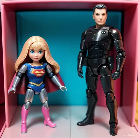 Supergirl、barbie doll collection、Accurate Mattel product、(Next to it is a Robocop figure:1.2)、(１Supergirlのバービー人形と１Robocop figures lined up:1.2)、