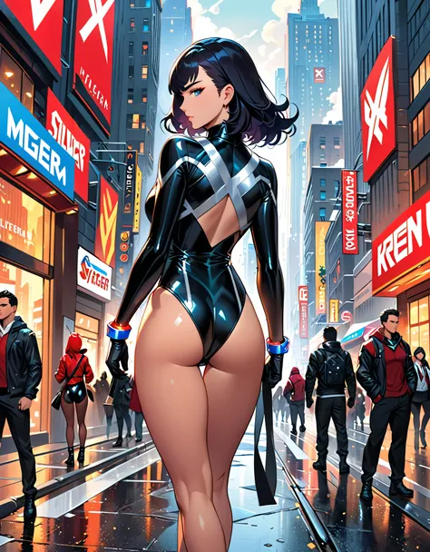 anime girl in a red and black suit standing on a city street, extremely detailed artgerm, style artgerm, style ivan talavera and artgerm, krenz cushart and artgerm, range murata and artgerm, artgerm style, in the style artgerm, ig model | artgerm, artgerm ...