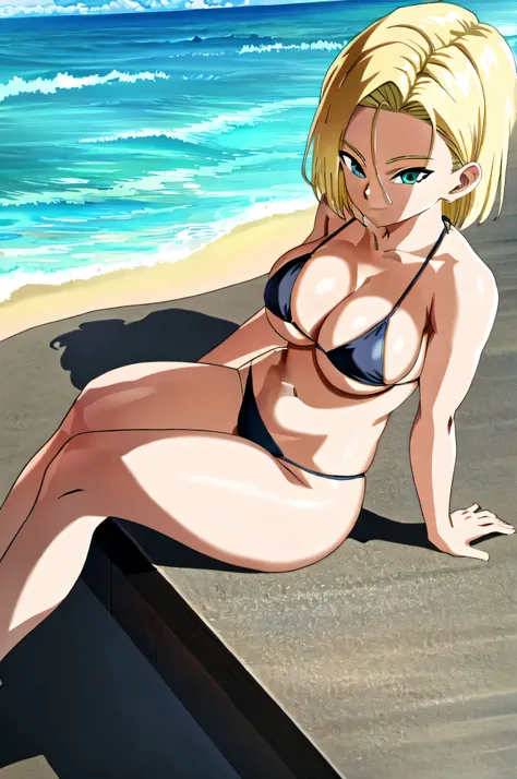 (extremely detailed CG unity 4k wallpaper),(masterpiece),(best quality),(ultra-detailed),(best illustration),(best shadow),(absurdres),(detailed background), Android 18, 1girl, android 18, solo, blonde hair, source_anime, anime screencap, solo, breasts, lo...