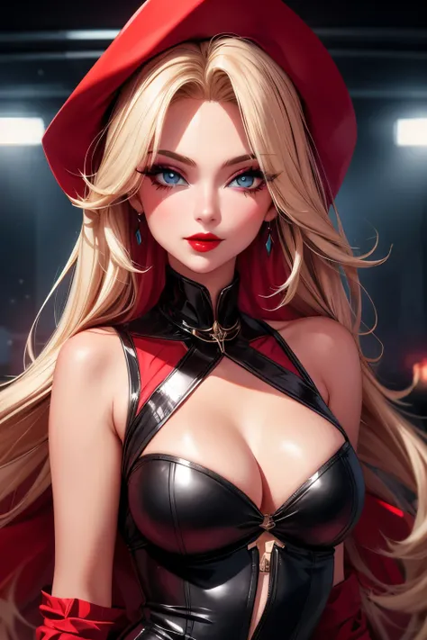 Miss Fortune, CG 8k ultra-realista, beautiful woman, seductive eyes, make-up, red lips, casual clothes 