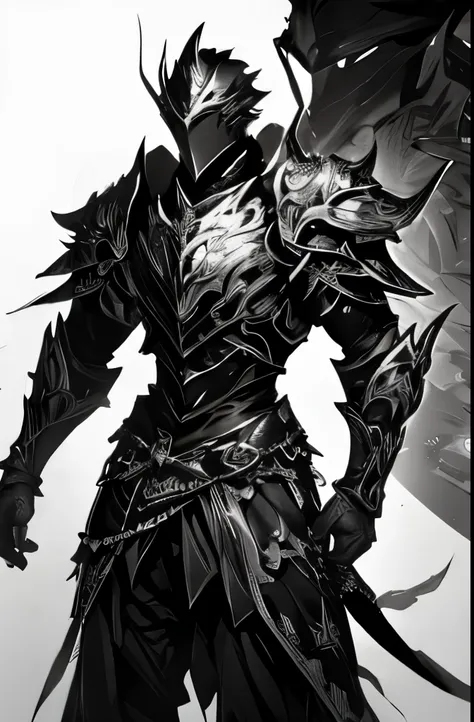 male warrior in dark armor