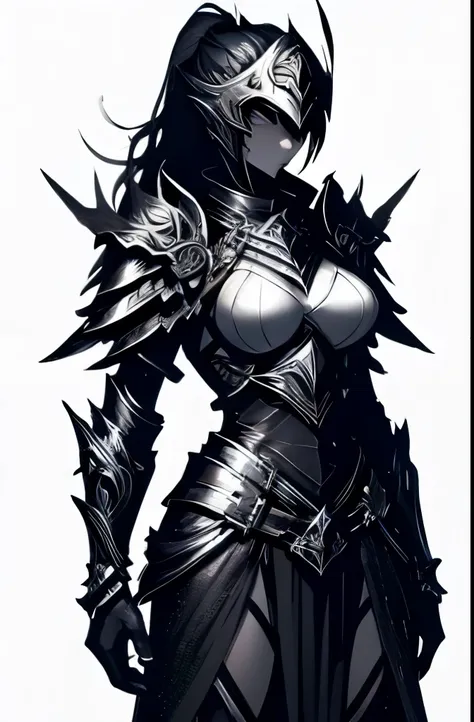 female warrior in dark armor