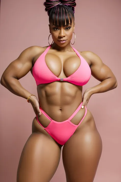 Objective: Capturing the essence of Neon Womancore,
Neon orange backdrop, featuring HUGE ASS HyperAss Women in a vaporwave style with sharp focus:2,
Showcasing sexy muscular abs, accentuated by the striking beauty of CherokeeDass, Vixen, Selenis Leyva, and...