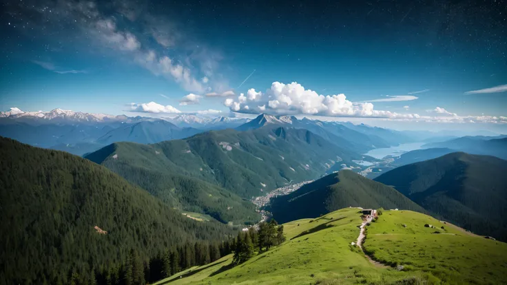 Starry Sky, mountain landscape