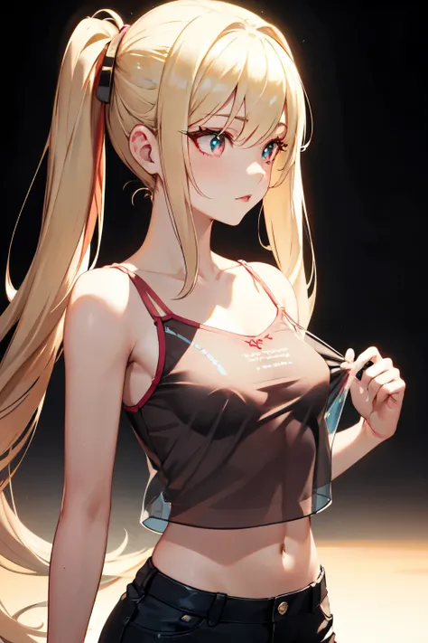 Optimal，masterpiece，High resolution，Highest quality，Hyper HD，Very detailed，Award-winning，16K，alone，（Upper Body），Correct Anatomy，Beautiful Cyberpunk Girl，Cowboy Shot、Cute Face，，blonde、Long Hair、Twin tails、Braiding, Hairline，（（Scarlet Eyes）），Long eyelashes，D...