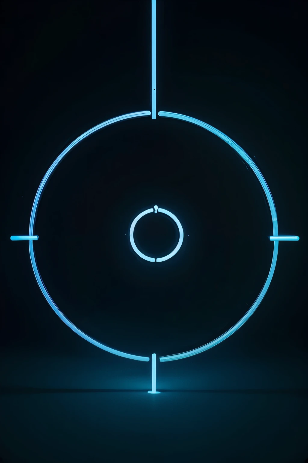 A circle with a blue neon effect 