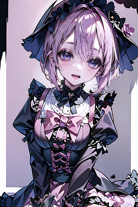 1girl,solo,cute,pink,jirai kei,jirai girl,Gothic Lolita,eye shadow