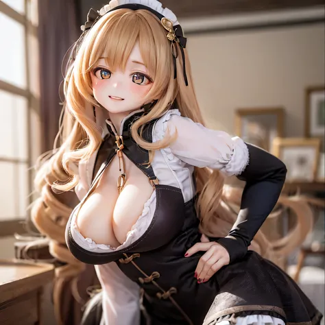 (Tabletop), Top quality and ultra detailed,, Expressive eyes, Perfect Face　Huge breasts 　　　Laughter　口を閉じる
まどか☆マギカの巴マミ　Sexy pose with a musket, bewitching smile, 30 years old ((((Thick lips))))(Curvy))Big Ass 、light makeup
(((Wear a dress)))red lips ultra h...