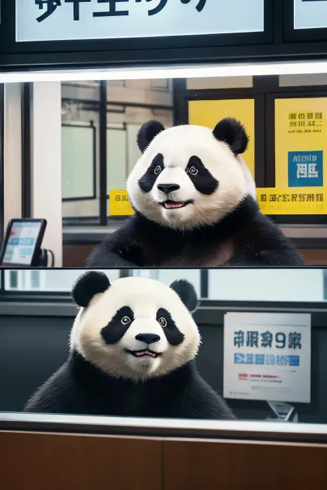 To the Pandas，Photorealistic，4K、bad、moneylender、A mischievous-looking panda in a downtown office, with a signboard that reads Money Lender, realistic setting. The office is in a tall building with cityscape visible through the windows.",
  "size": "1024x17...