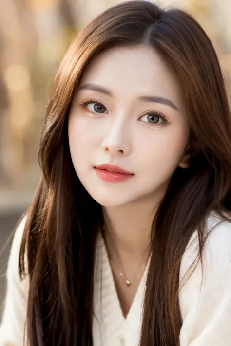 realistic, high resolution, 8k wallpapers, Complete dynamic configuration, Korean Background, beautiful detailed eyes, normal sized eyes, long straight hair, red hair vibrant lips, medium bust, Random and plain generic poses, random case, winked, 30 years ...
