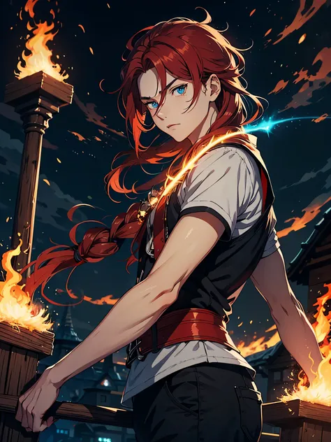 Glow. Blur. 2D. Anime. Flammen. Mehr anime. Mehr 2D. Clean. More anime. 2d. Glow. Red hair. More anime. male. Long hair. long red hair. boy, vikings. red hair. blue eyes. 火. 