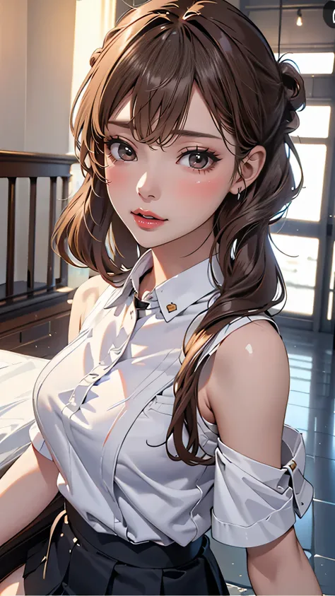 (high school girl uniform),(random porn pose),(Thin type:1.8),(big breasts),(random hairstyle),(Highest image quality,(8k),ultra-realistic,best quality, high quality, high definition, high quality texture,high detail,beautiful detailed,fine detailed,extrem...