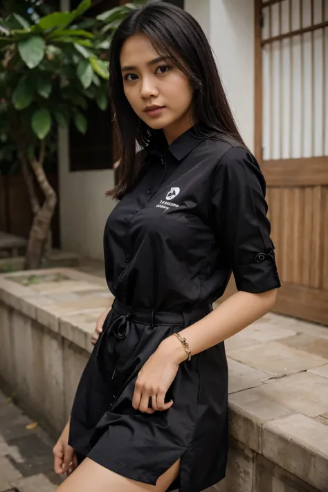 Laki laki tampan memakai baju hitam membawa keong