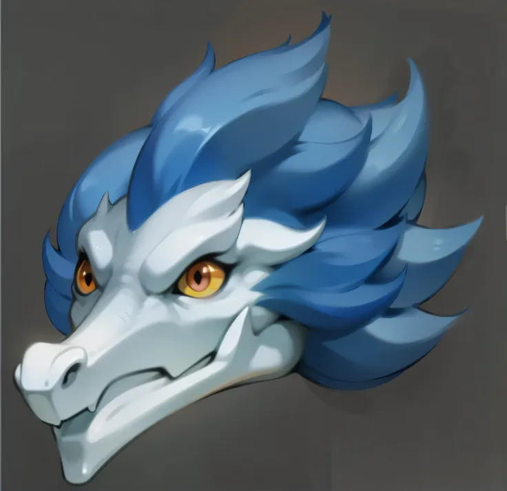 Special effects dragon head structure details hair texture details HD