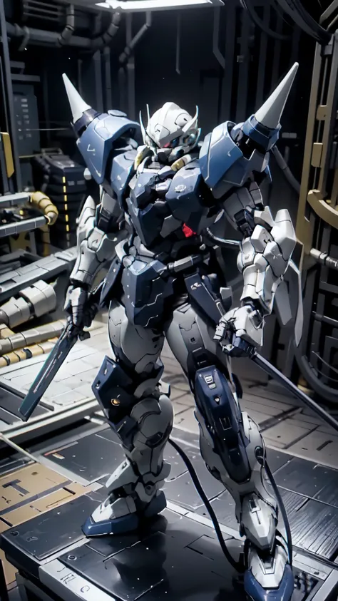 (masterpiece:1.5, best quality:1.5, extremely delicate:1.5), humanoid mecha, fully enclosed shoulder guards, matching arm and le...