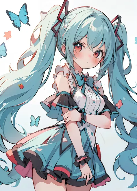 (masterpiece、highest quality、highest quality、official art、beautiful and beautiful:1.2)、(one girl:1.3)hatsune miku、twin tails,bea...