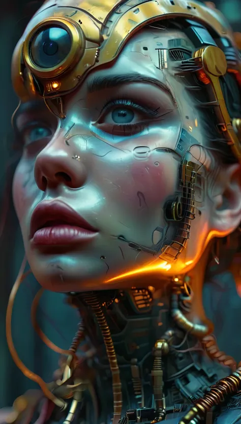 full body cyborg full body portrait detailed face symmetrical steampunk cyberpunk cyborg intricately detailed to scale hyper rea...