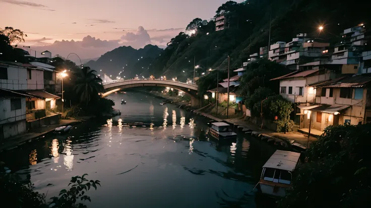 Namaste. meditation. Rio favela. dream world. cinematic lighting. highly detailed image