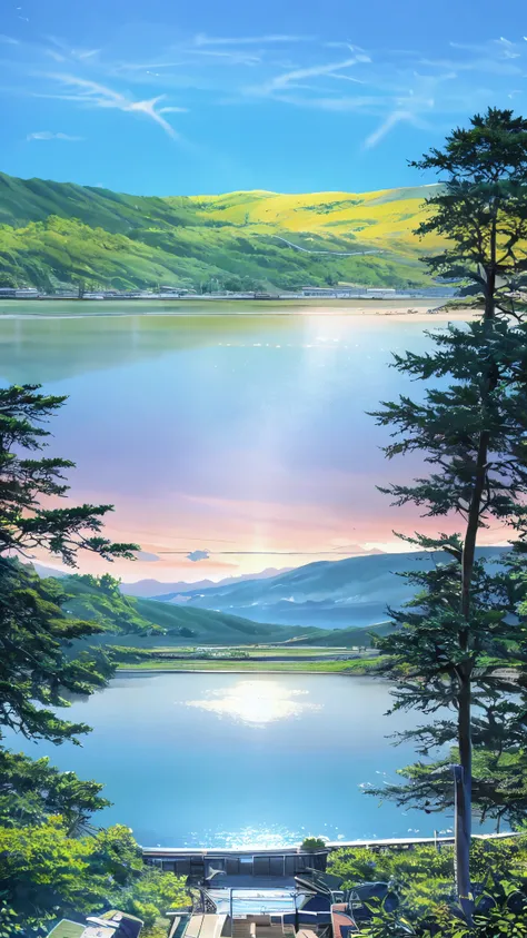 Door on the lake、sunny、cumulonimbuystical place、Clear air