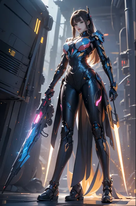 Very large combat robot carrying layers of personnel inside similar but (NOT the same as ZGMF-X20A Strike Freedom), the combat robot is the improved version of its type and is characterized by its pink, blue and gold color scheme, as well as its large wing...