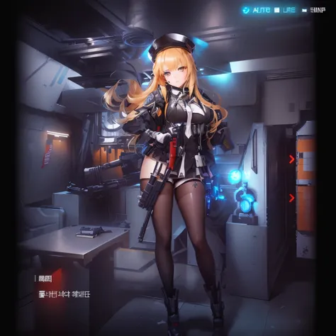 anime girl with a gun , fine details. girls frontline, from girls frontline, girls frontline style, girls frontline universe, girls frontline cg, m4 sopmod ii girls frontline, kantai collection style, girls frontline, azur lane style, from the azur lane vi...