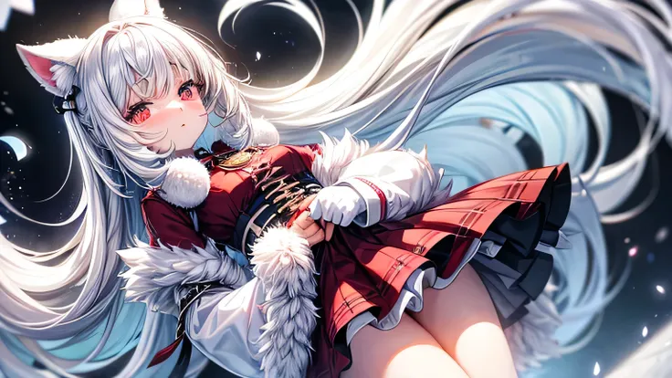 , furry, white  hair, kawaii, cute-clothes